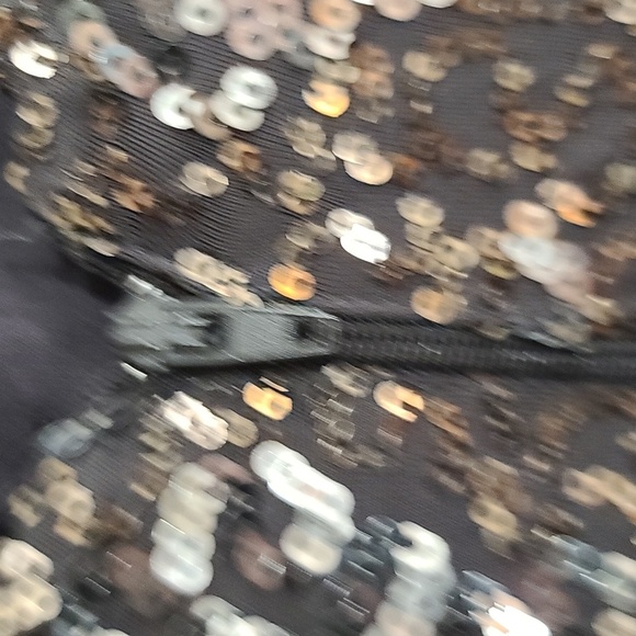 City Triangle Womens/Juniors Formal Dress Prom Gray Silver/Gold Sequins Sz 5 EUC - Picture 6 of 10